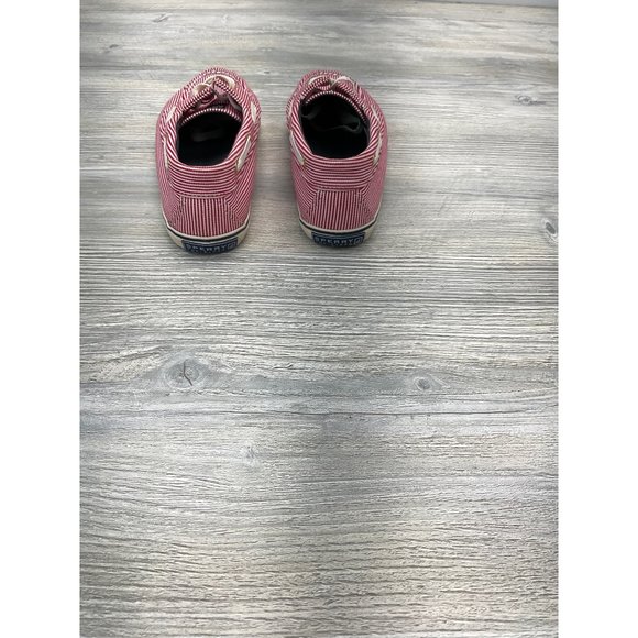 SPERRY  STRIPED RED & WHITE BOAT LOAFERS J11 SHOES - Picture 4 of 7